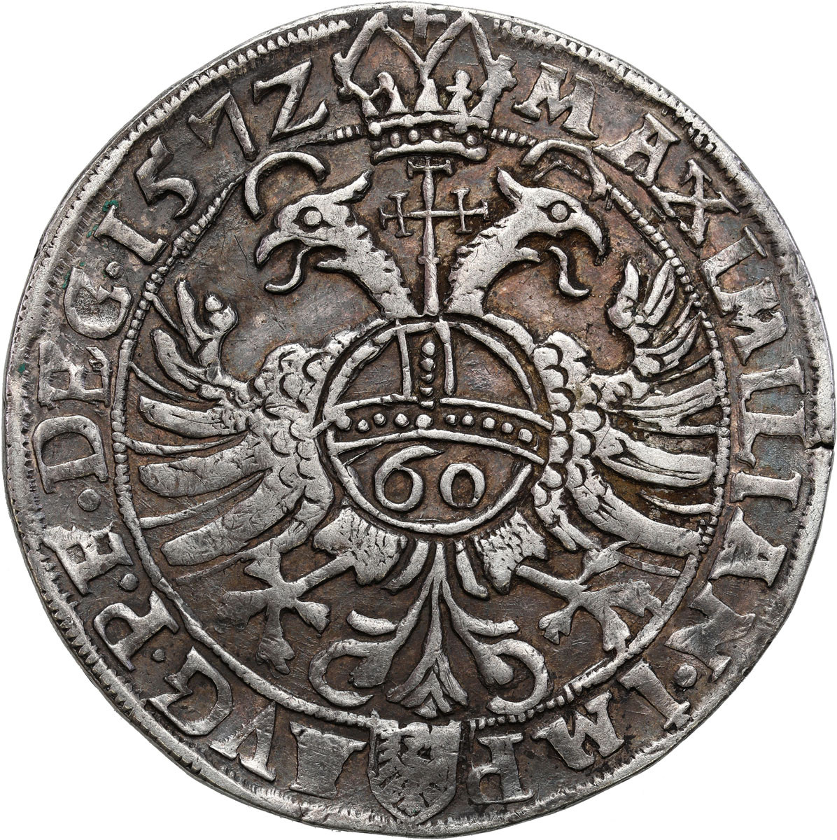 Śląsk, Księstwo Karniowskie. Georg Friedrich von Brandenburg-Ansbach. Guldentalar (60 krajcarów) 1572, Karniów - RZADKI